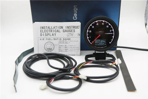 62mm 2.5 Inch 7 Color Turbo Boost Gauge Car Multi LCD Digital Display