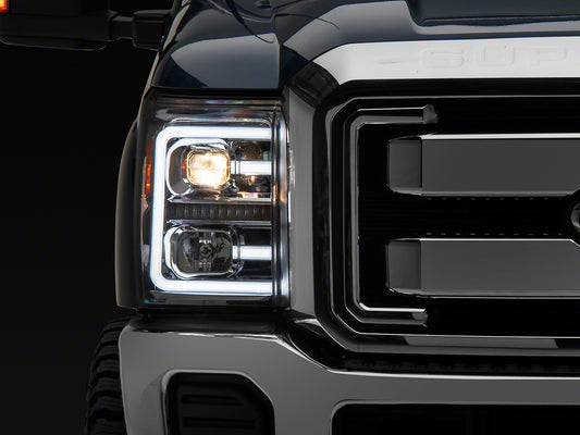 Raxiom LED Projector Headlights With Switchback Turn Signals; Chrome Housing; Clear Lens