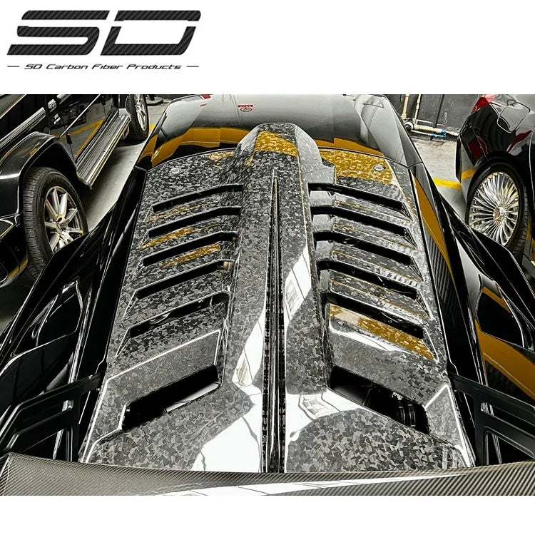 Sd Forged Carbon Rear Engine Cover Spoiler Bodykit For Lamborghini