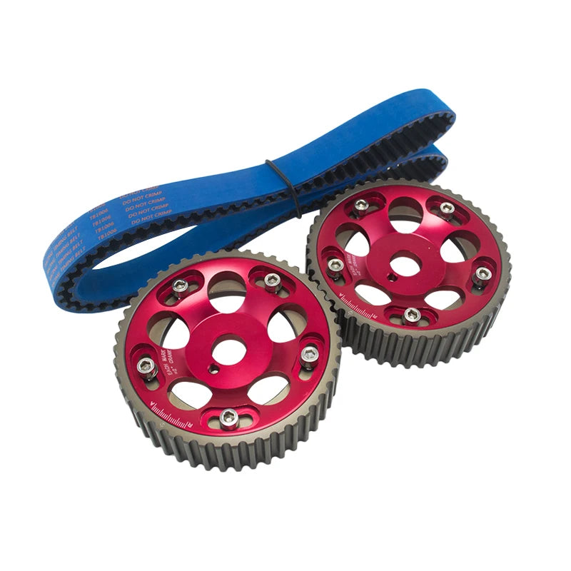 LIZHI RACING - HNBR Racing Timing Belt BLUE + Aluminum Cam Gear Red