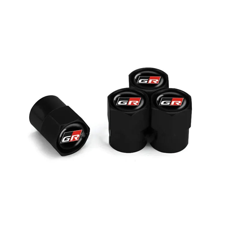 4Pcs Car Wheel Tire Valve Caps Air Stem For Toyota GR Sport Gazoo