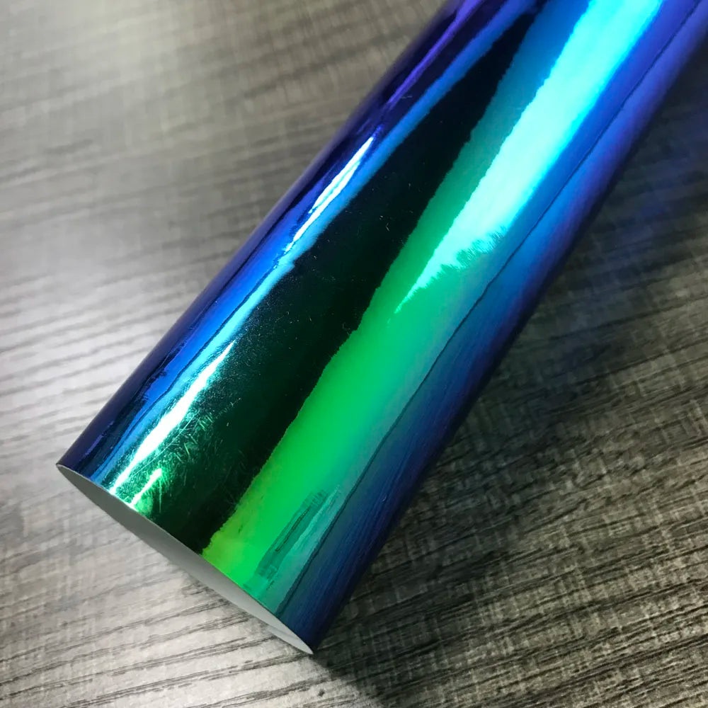 10M x 1.35M Holographic Rainbow Chrome Green Car Styling Vinyl Wrap