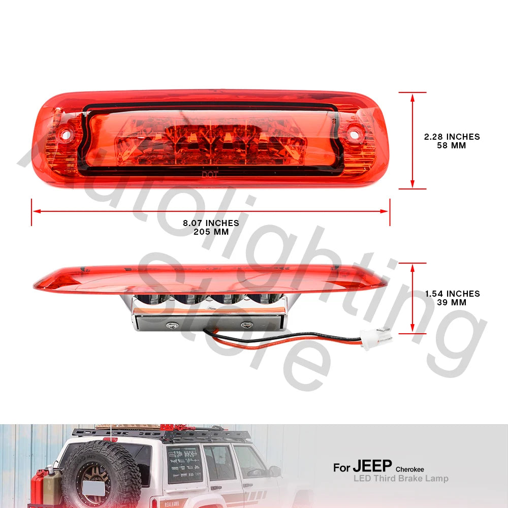 1Pc High Mount 3rd Brake Light Rear Stop Lamp For Jeep Cherokee XJ