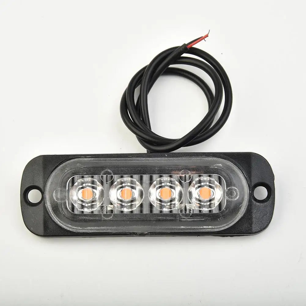 12-24V 12W 4LED Amber Work Light 800LM Driving Fog Truck Van Bar