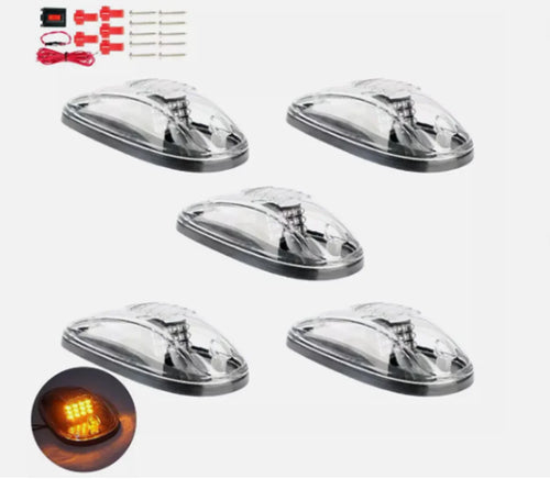 5PCS Smoked Car Cab Marker Roof 12LED Light for Truck SUV Off Road Cab