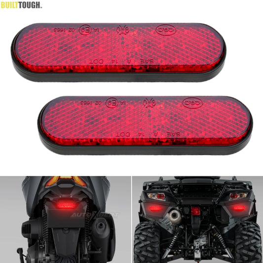 2pcs Universal LED 12V 24V Brake Stop Light Tail Driving Reflector ATV