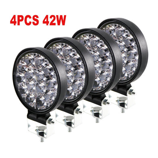 4x 42W 14LED Work Light LED Car Front Fog Light 12V 24V for Truck SUV