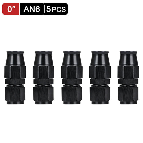 5 Pieces PTEF AN6 8 10 Straight 45 90 Degree Reusable Swivel Hose End