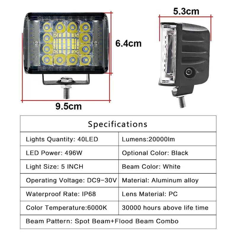 Three-sided Illuminated Work Light Wrangler Off-road Vehicle Modified