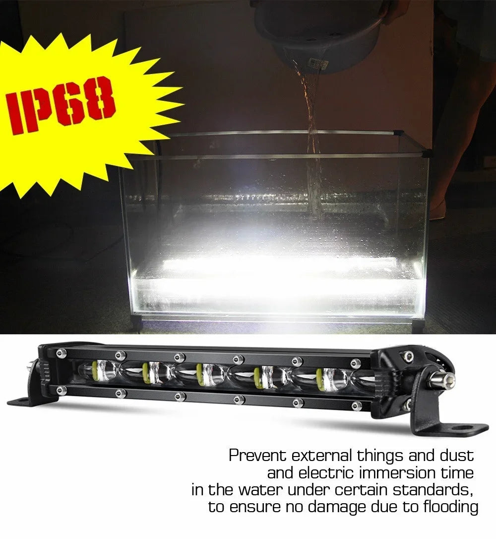 8Inch 60W 6D Lens LED Light Bar Combo Led Work Light For 4x4 Off Road