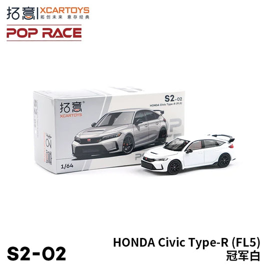 Xcartoys Poprace 1/64 Civic Type-R FL5 Diecast Model Car Sports Racing