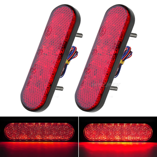 2x Universal Red Tail Brake 24 LED Light Motorcycle Motorbike Stop Fog