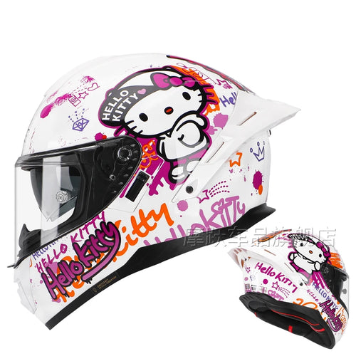 Sanrio Hello Kitty Motorcycle Helmet Full Face Racing Helmets Offroad