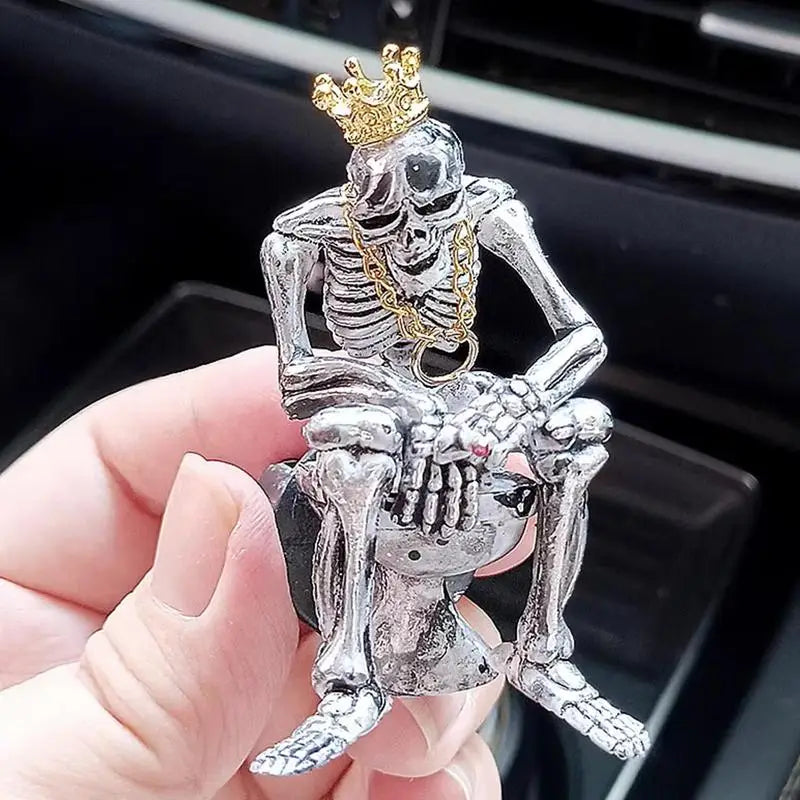 Skeleton Car Air Freshener, Desperate Crown Gold Chain Skull