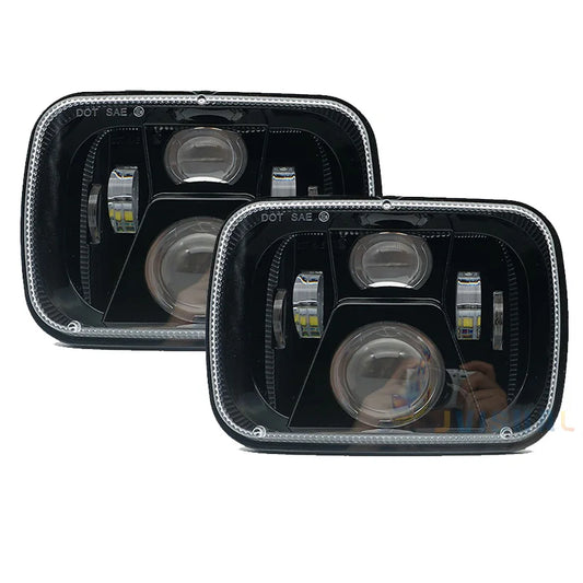 2pcs 55W 5x7 7x6 Rectangular Led headlight 6x7 Square LED Truck