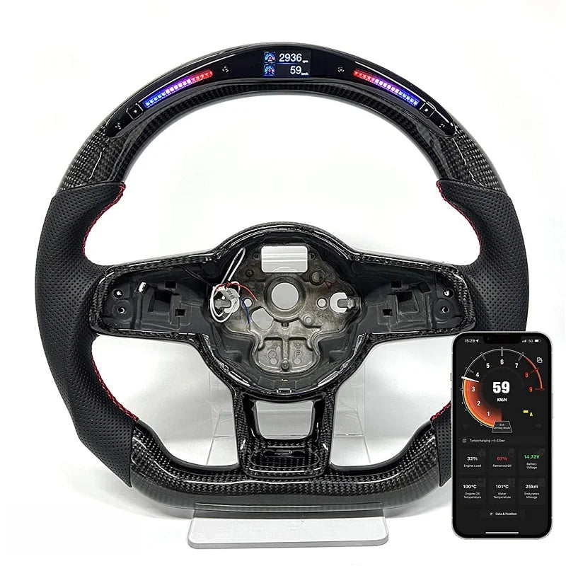 Real Carbon Fiber Steering Wheel For Volkswagen VW Golf MK7 GTI R GTE