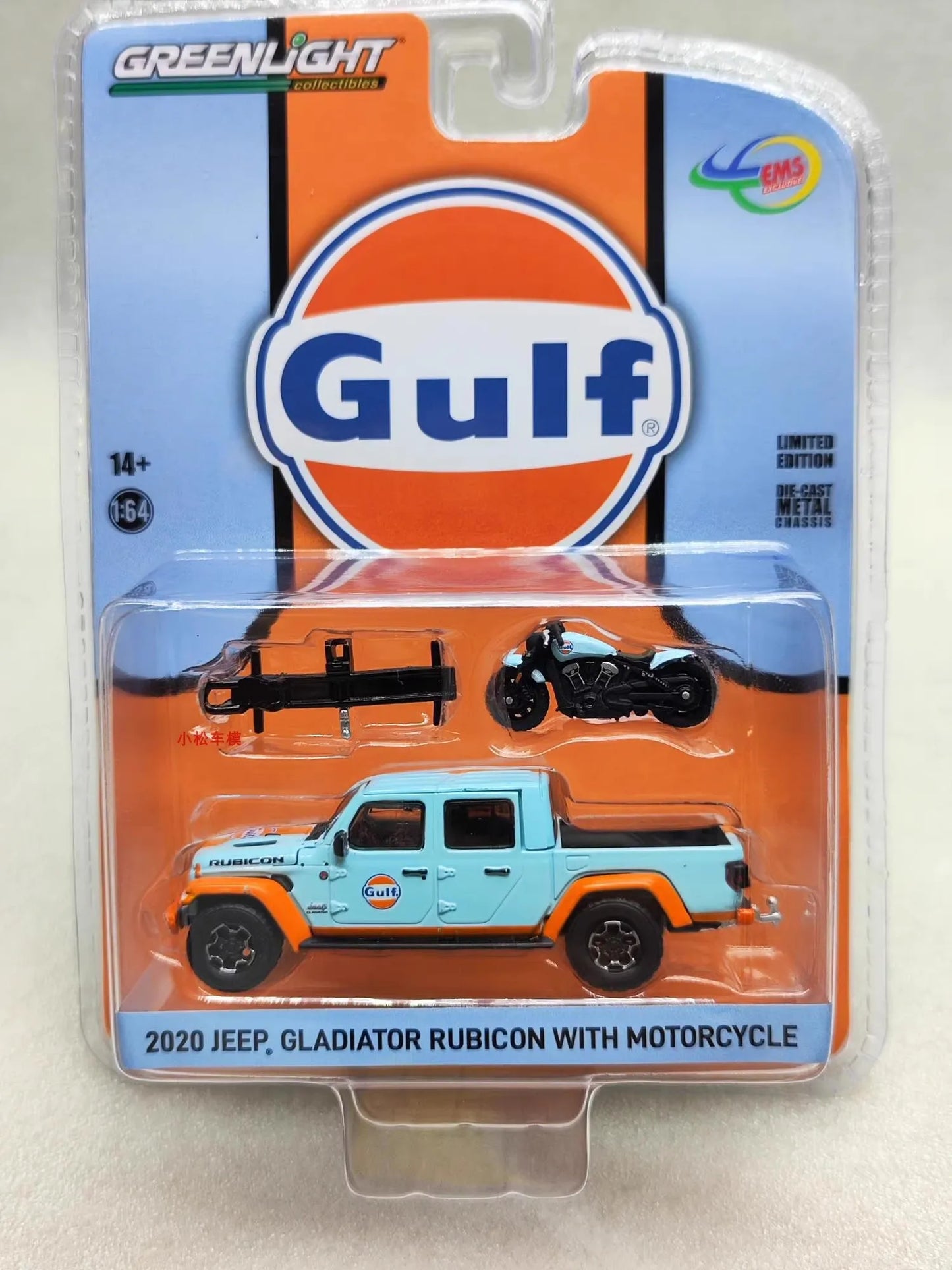 1:64 2020 Jeep Gladiator Rubicon With Motorcycle Diecast Metal Alloy