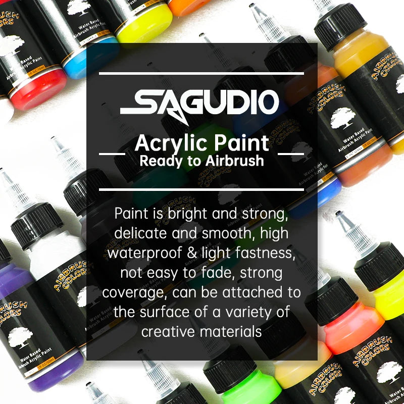 SAGUD Acrylic Airbrush Paint Matte Inks for Model Hobby, Shoes,