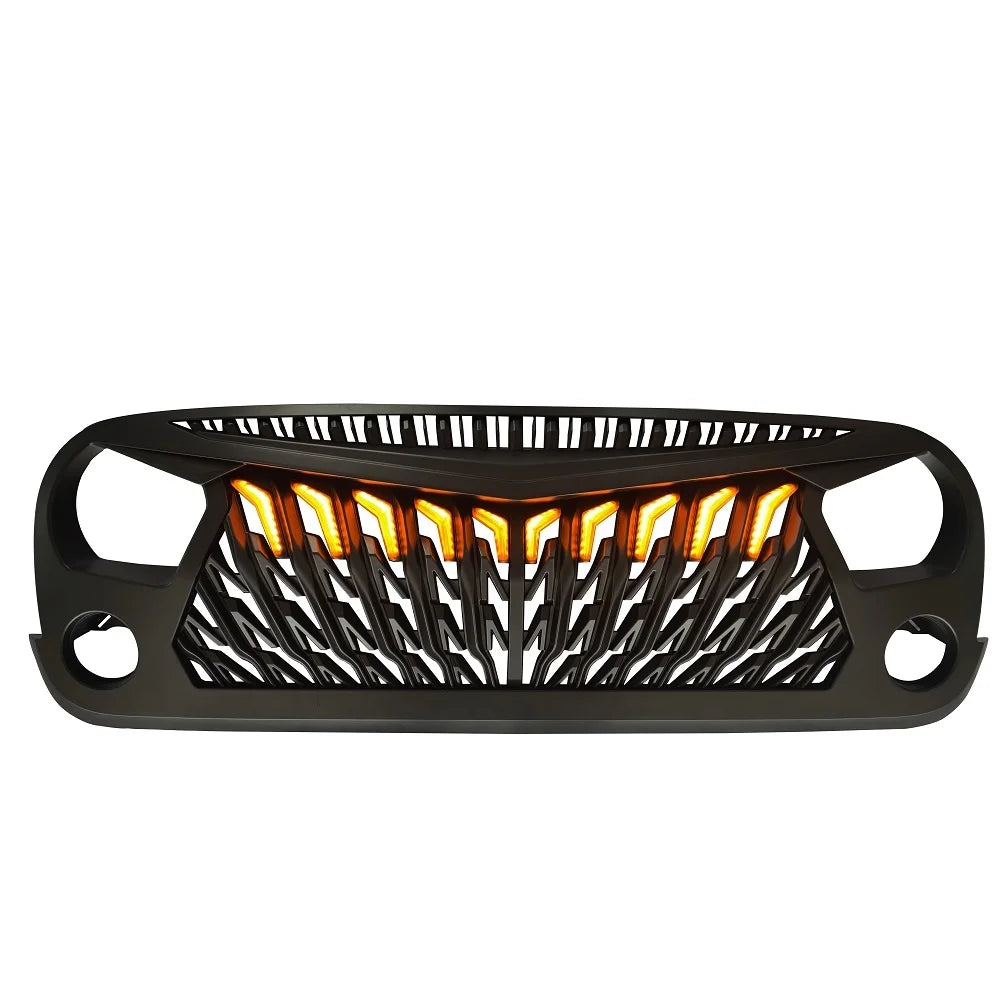 with led eagle wings front car grills grille abs material for jeep jk