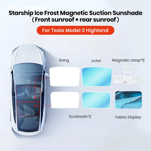 YZ For Tesla 2024 Highland Model 3 Model Y Starship Ice Frost Sun