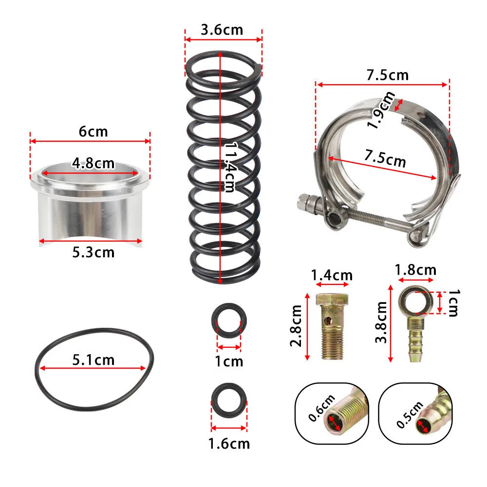 50MM Intake Turbo Charge Pipe Kit with Pressure Relief Valve For BMW