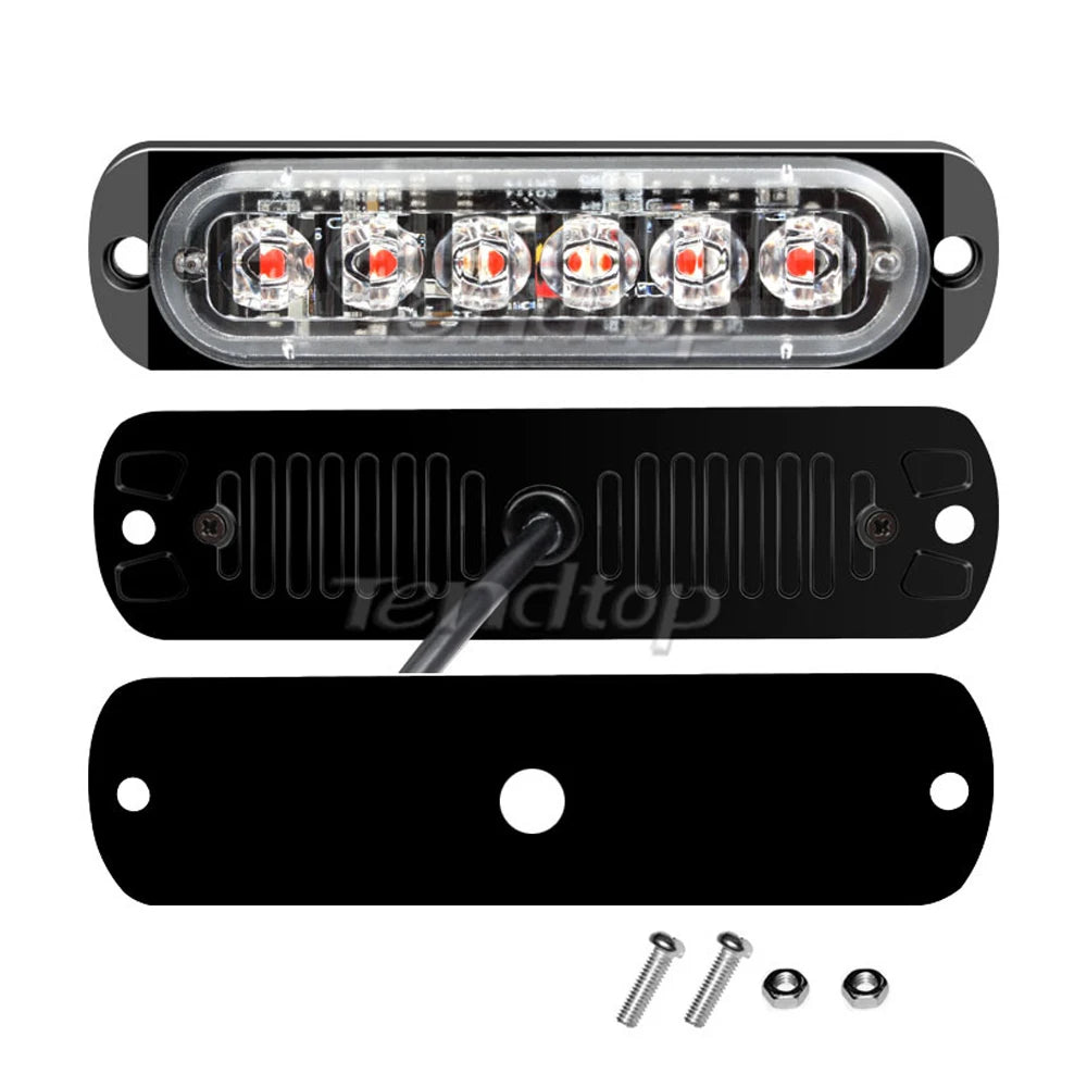 6 LED Emergency Strobe Lights Side Lamp For Car Truck SUV Van Off Road