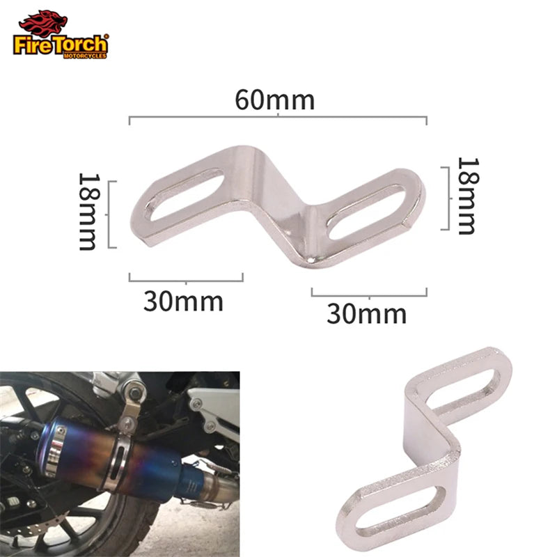 1Pcs Stainless Steel Universal Motorcycle Exhaust Pipe Bracket Fixed