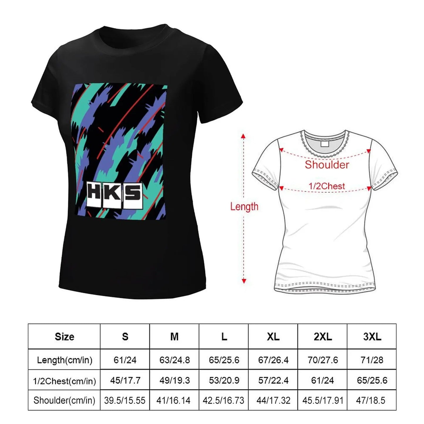 HKS Retro Pattern T-Shirt korean fashion graphics vintage clothes