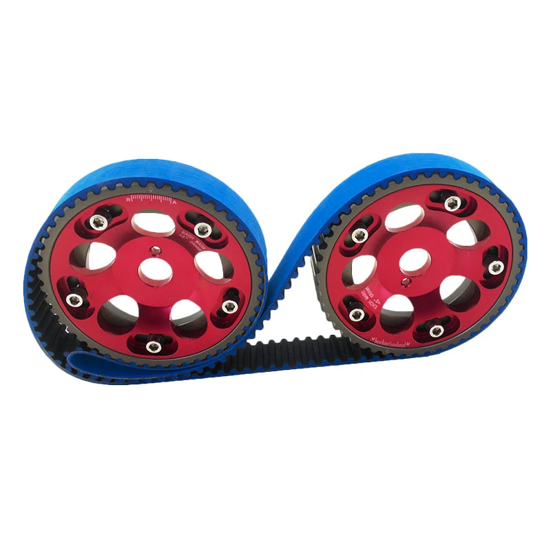 LIZHI RACING - HNBR Racing Timing Belt BLUE + Aluminum Cam Gear Red