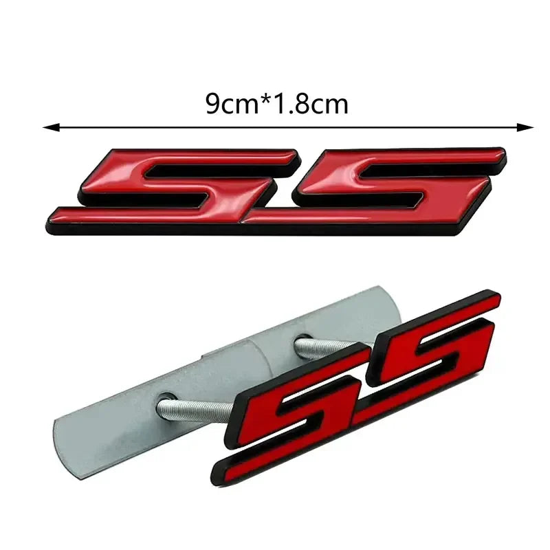 9X1.8CM Metal Letter Emblem Badge Decal for Chevrolet SS Aveo Cruze