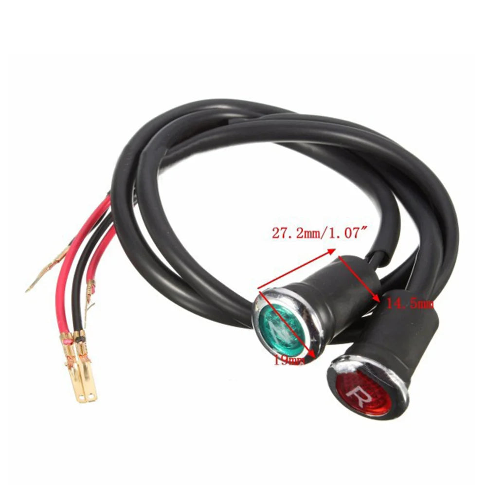 2pcs Motorcycle ATV Indicator Light DC 12V Red/green Reverse Light For