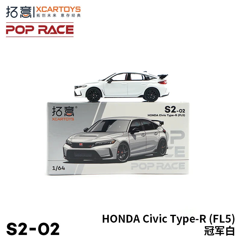 Xcartoys Poprace 1/64 Civic Type-R FL5 Diecast Model Car Sports Racing