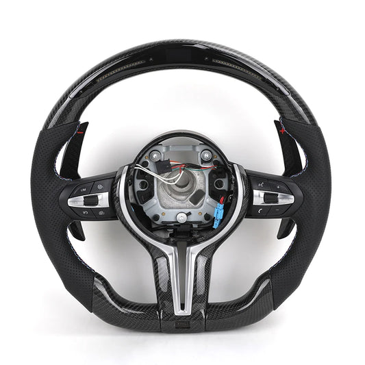 With Led Display Carbon Fiber Shift Paddle Leather M Steering Wheel