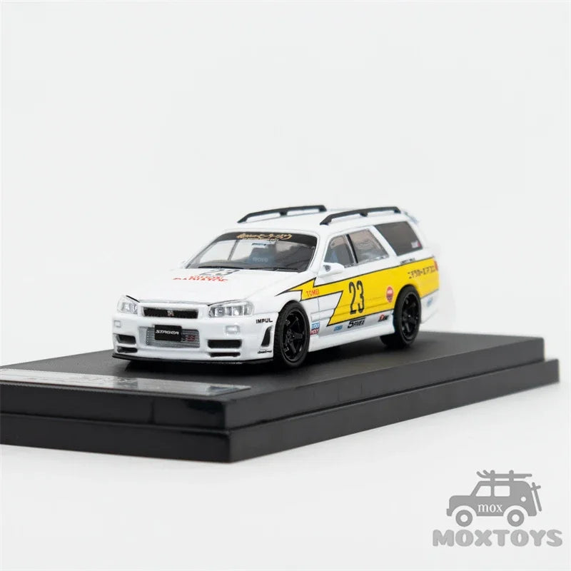 Zoom 1:64 Stagea 1Gen WC34 260RS Wagon HKS#87 Calsonic#12 Lightning#23