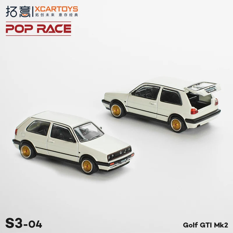 XCarToys x Pop Race 1:64 Golf GTI MK2 White Diecast Model Car