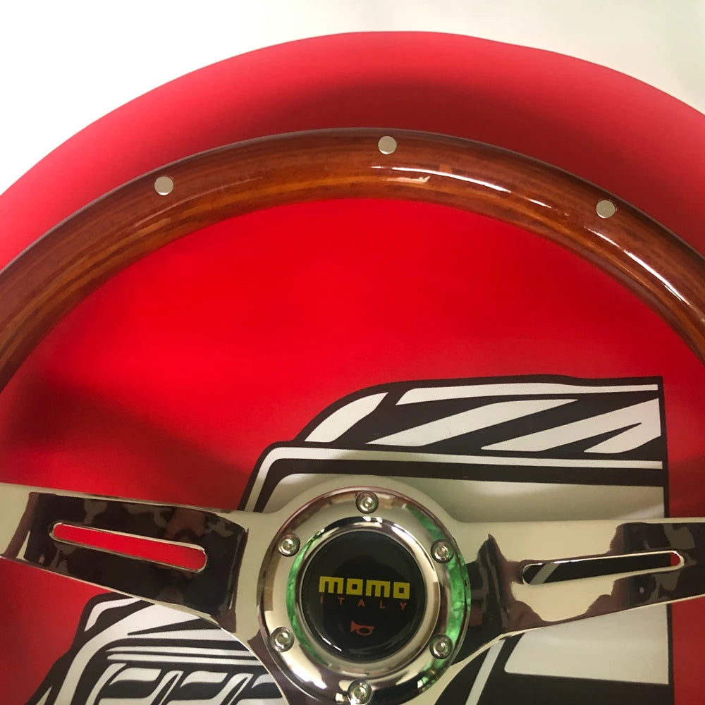 Wood 380MM Classic Wood MOMO Steering Wheel Car Rally Drift Racing