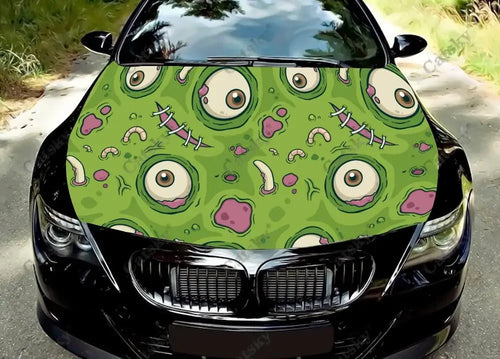 Scary Monster Eyes Car Hood Decal Stickers Wrap Vinyl Film Engine