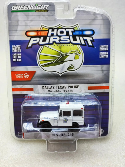 1:64 1977 Texas Police Jeep DJ-5 Police Car Alloy car model collection