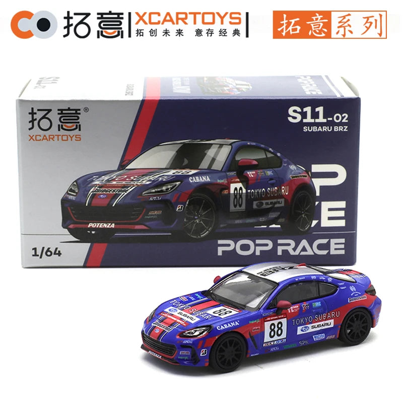 XCARTOYS POPRACE 1/64 Subaru BRZ-TOKYO SUBARU Car Alloy Toys Motor