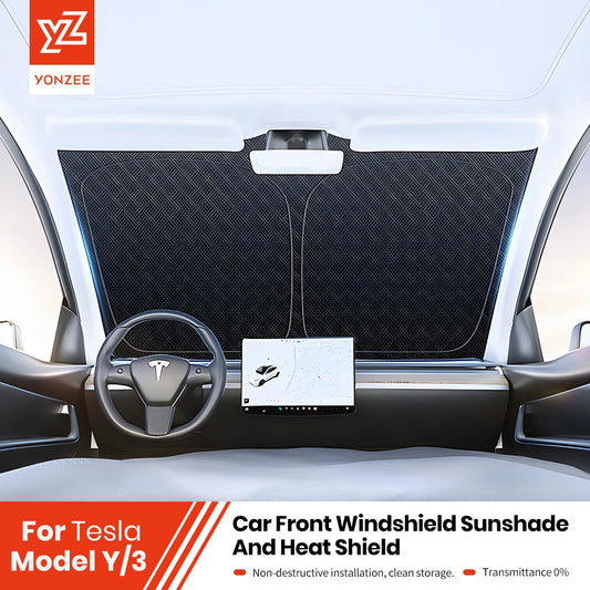 YZ For Tesla Model 3 Y 2021-2024 Car Sun shade Front Window Shade