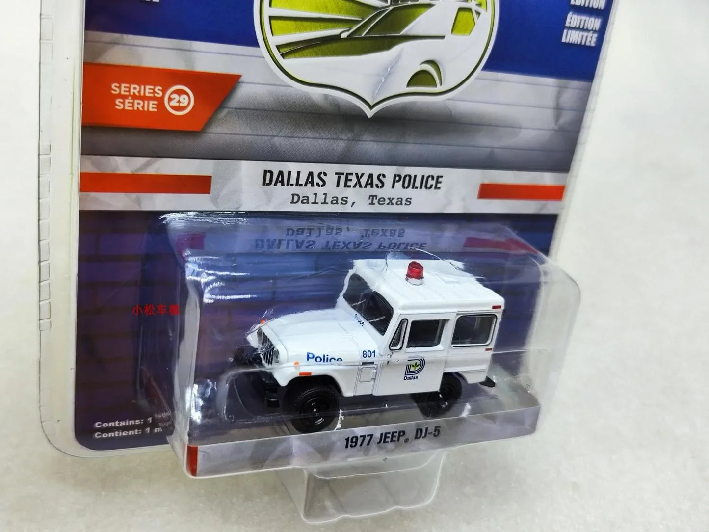 1:64 1977 Texas Police Jeep DJ-5 Police Car Alloy car model collection