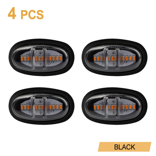 4x Smoked Lens Amber Car Light LED Front Grille Running Lights for For