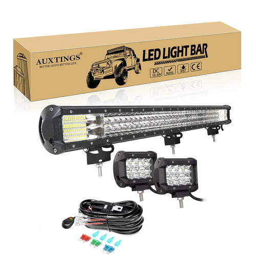 17- 44in 252W-612W Off Road LED Light Bar with 2Pcs 36W Work Light