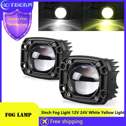 3inch Led Work Spotlights 24V 12V Car DRL Lights LED 6000K/3500K Fog