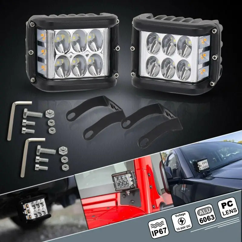 4"LED Work Light Dual Side Shooter Led light 45W Led Pod Off Road