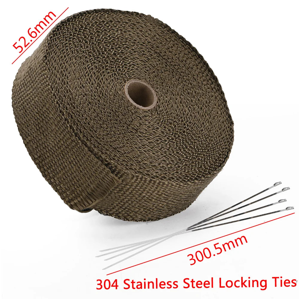 VR -2"X15meter TITANIUM TURBO MANIFOLD HEAT EXHAUST THERMAL WRAP TAPE