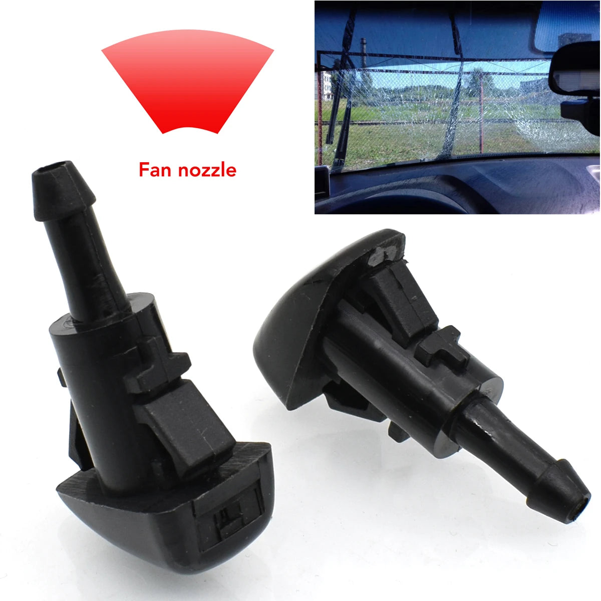 2Pcs Front Windshield Wiper Washer Nozzle Spray Jet For Subaru Impreza