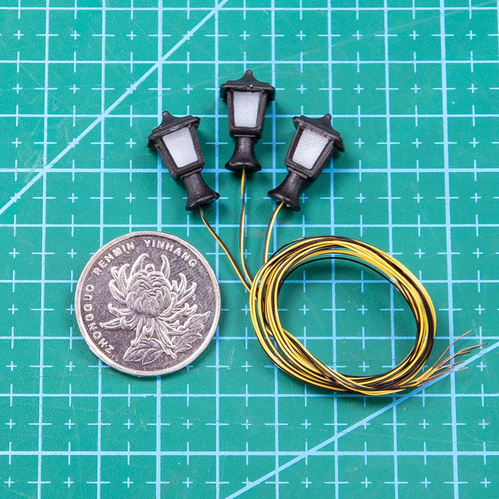 5Pcs Miniature 3v Led Lawn Lamp Model Diy Building Sand Table Garden