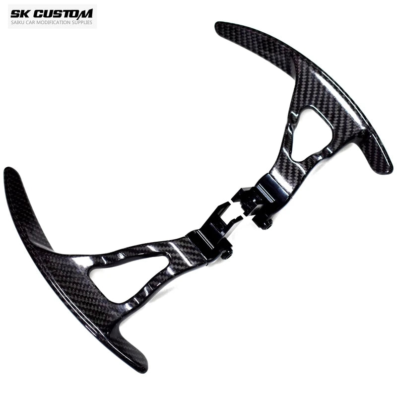 SK CUSTOM Real carbon fibre steering wheel paddle shifters for Nissan