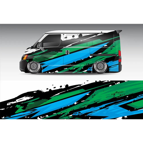 Abstract Racing Car Graphic Decal Full Body Racing Vinyl Wrap Car Full